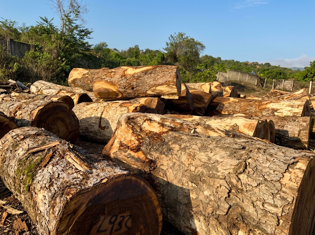 Tablas de madera almacenadas